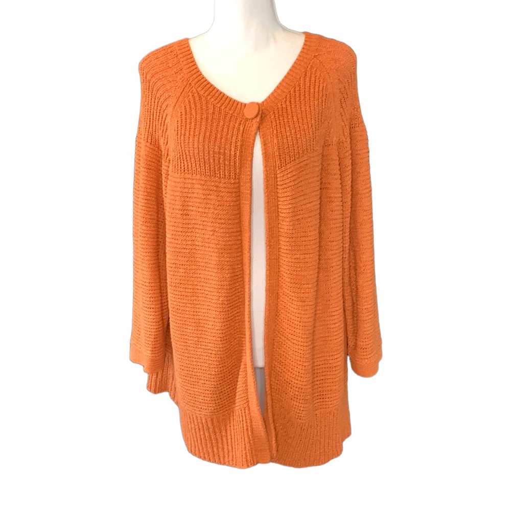 August Silk Knitted Cardigan in Rust Size 1X